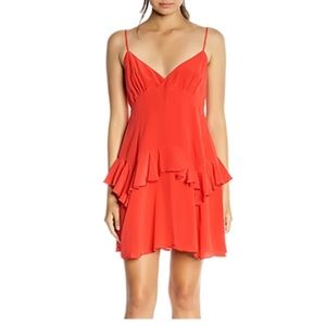 Kendall + Kylie Ruffle Silk Slip Dress